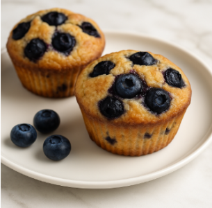 Творожные маффины с черникой