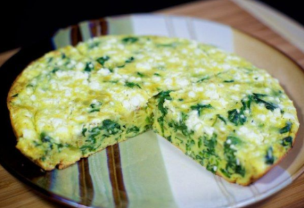 Омлет с творогом и шпинатом
