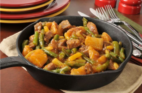 Тушёная говядина с тыквой и стручковой фасолью